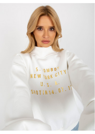 Smotanovo biela mikina s potlačou