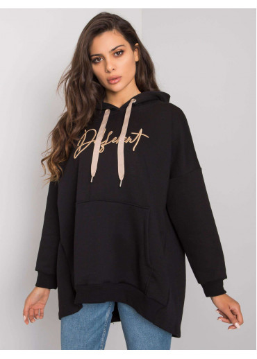 Čierna mikina s kapucňou