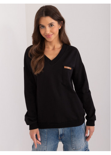 Čierne dámske tričko s dlhým rukávom