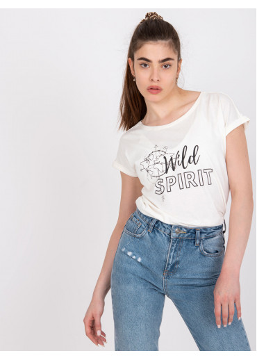 Smotanovo biele tričko s potlačou