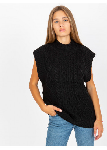 Čierna pletená vesta