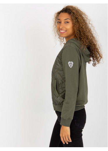 Khaki zelená mikina s kapucňou