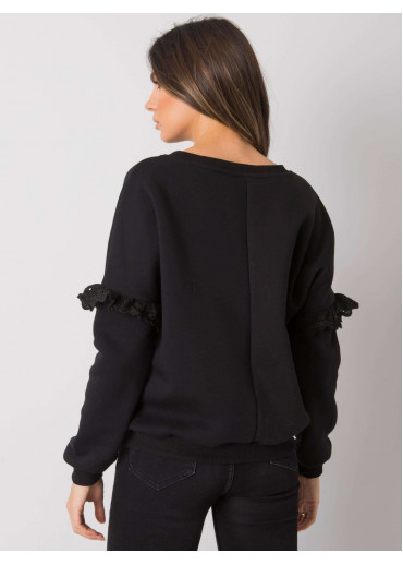 Čierna dámska mikina s volánmi