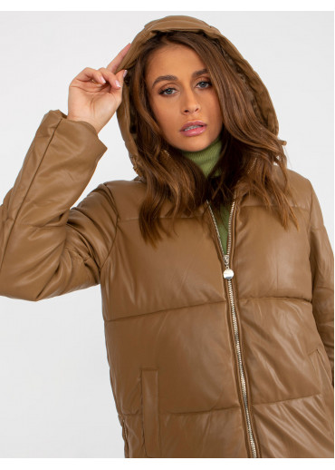 Hnedá zimná bunda s kapucňou