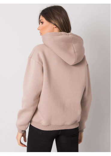 Béžovo hnedá basic mikina s kapucňou