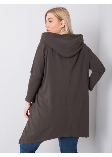Khaki zelená tunika s kapucňou