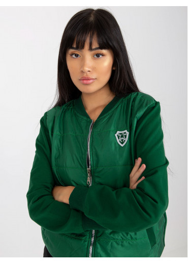 Tmavozelená mikina na zips