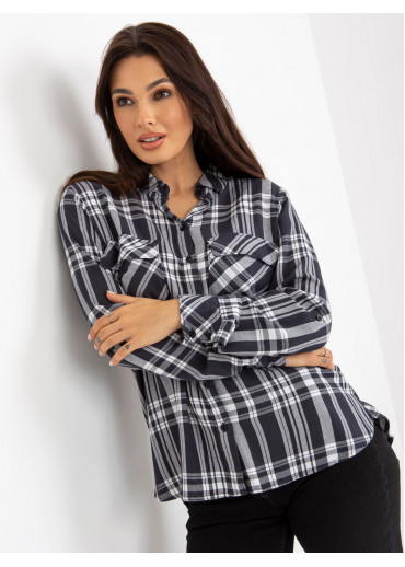 Tmavosivá károvaná blúzka