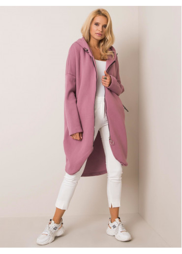 Tmavopúdrovo ružová predĺžená mikina