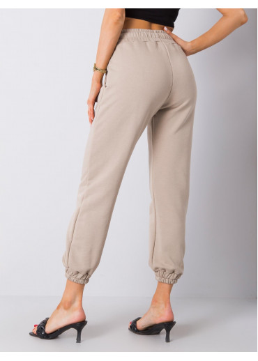 Béžovo hnedé basic tepláky