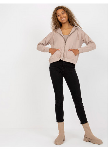 Béžovo hnedá basic mikina