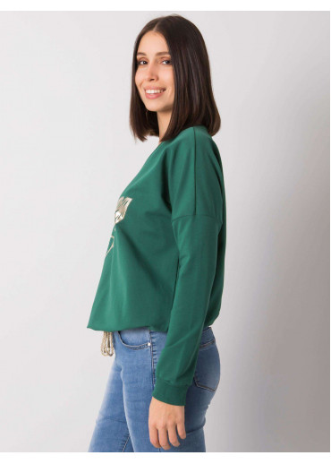 Tmavozelená mikina s potlačou