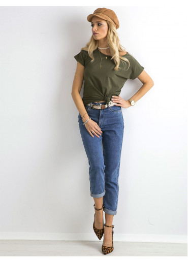 Khaki zelené basic tričko