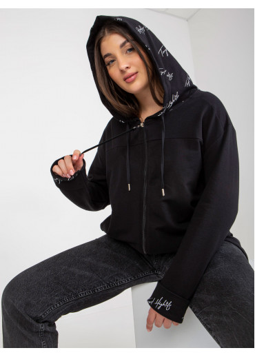 Čierna mikina na zips