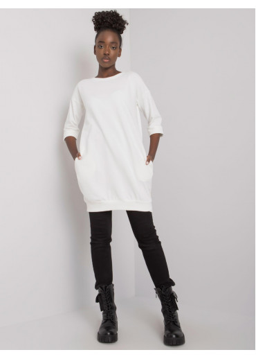 Smotanovo biela predĺžená mikina