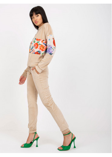 Béžovo hnedá tepláková súprava