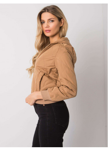 Béžovo hnedá krátka prechodná bunda