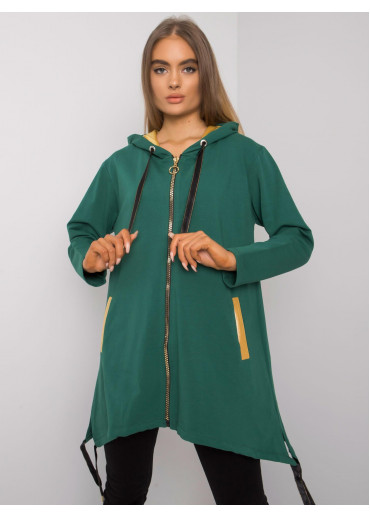 Tmavozelená asymetrická mikina