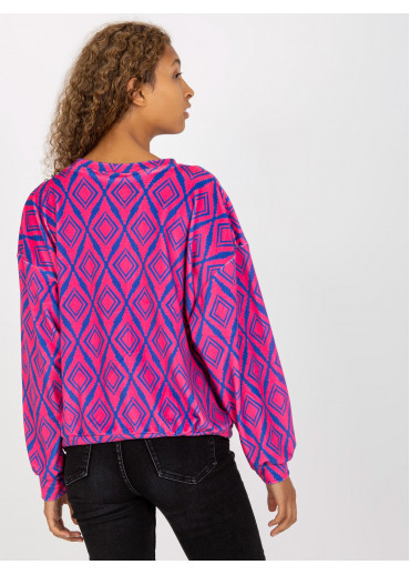 Ružová vzorovaná mikina