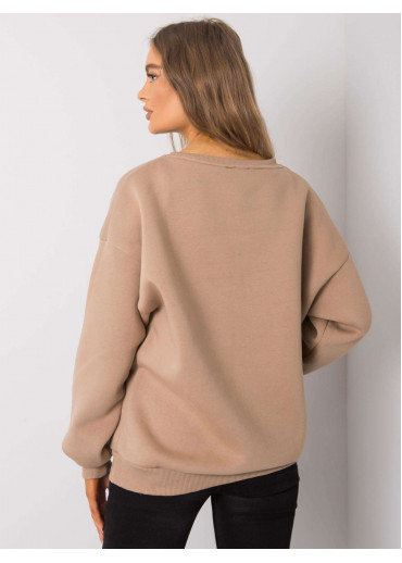 Kapučínovo hnedá mikina s nášivkou