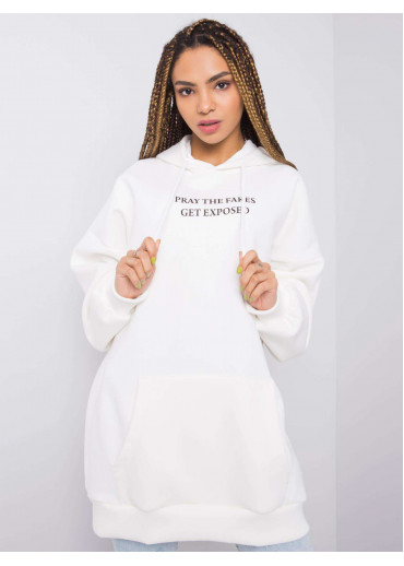 Smotanovo biela predĺžená mikina