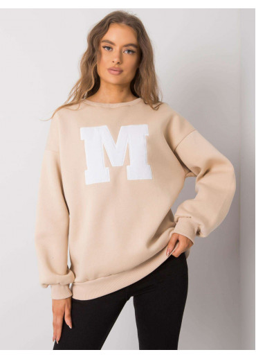 Béžovo hnedá mikina s nášivkou