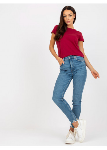 Bordovo červené basic tričko