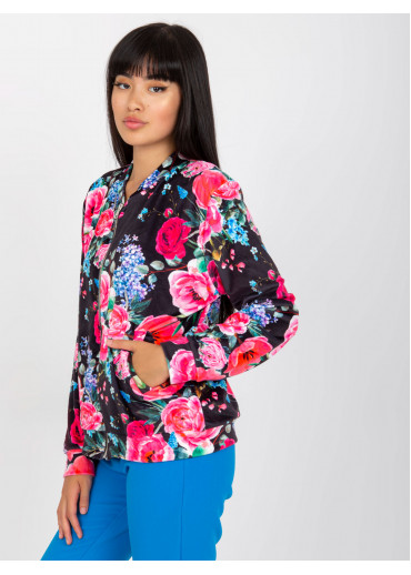 Čierna kvetovaná mikina