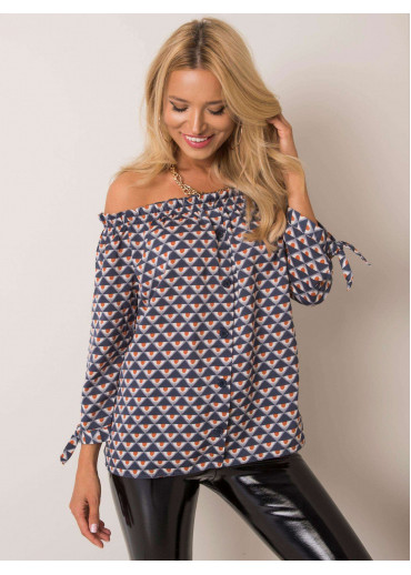 Modrá carmen blúzka