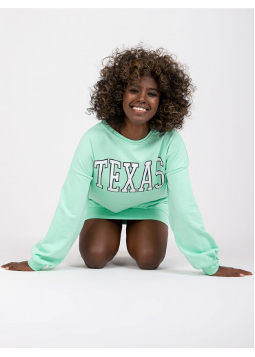 Svetlozelená predĺžená mikina