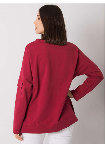 Bordovo červená mikina