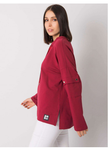 Bordovo červená mikina