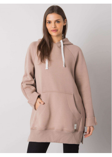 Béžovo hnedá mikina s kapucňou