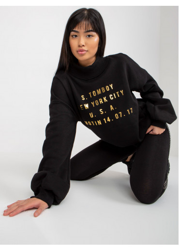 Čierna mikina s potlačou