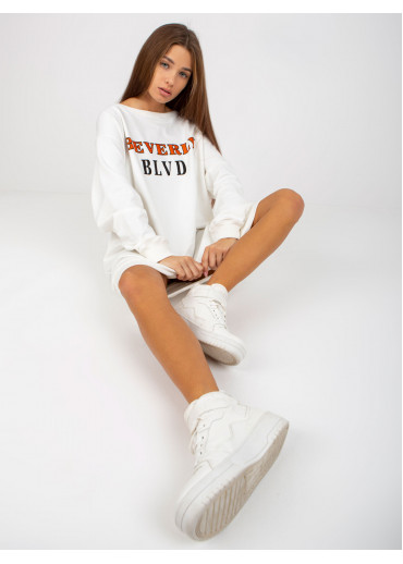 Smotanovo biela predĺžená mikina