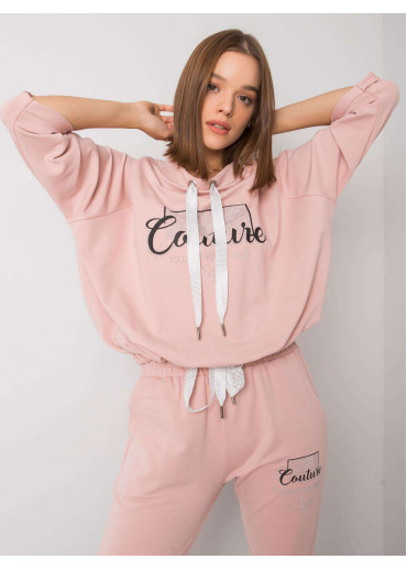 Tmavopúdrovo ružová tepláková súprava