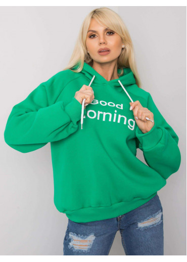 Zelená oteplená mikina s kapucňou