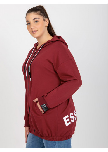 Bordovo červená mikina s kapucňou