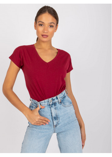 Bordovo červené bavlnené tričko