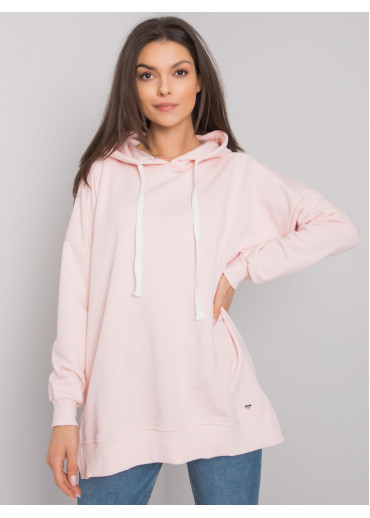 Púdrovo ružová mikina s kapucňou