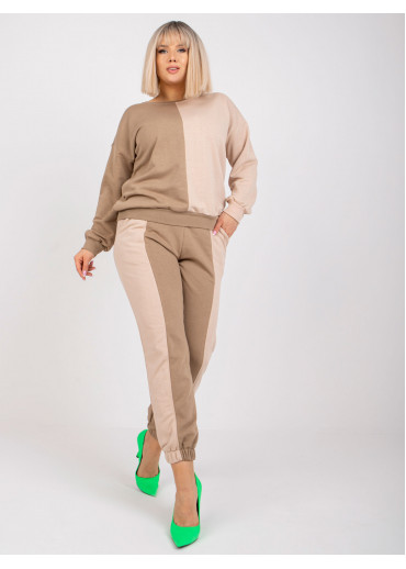 Béžovo hnedá tepláková súprava