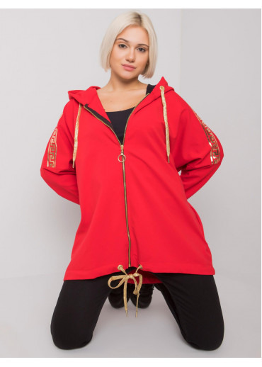 Červená mikina s kapucňou
