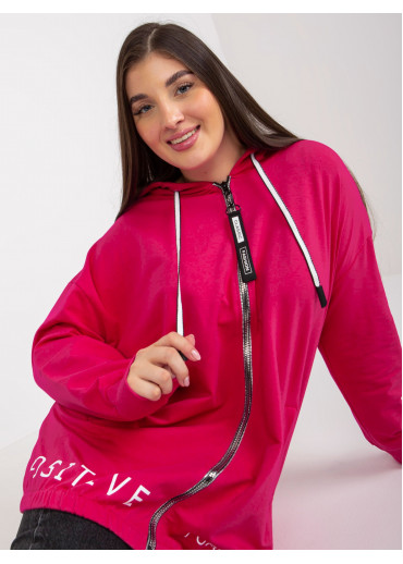 Fuchsiovo ružová mikina s kapucňou