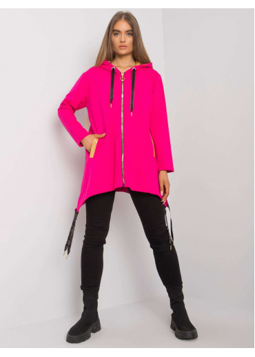 Fuchsiovo ružová asymetrická mikina