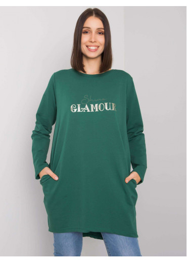 Tmavozelená tunika s potlačou