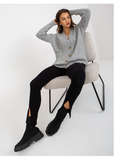 Sivý sveter na gombíky