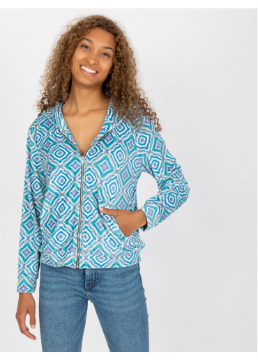 Svetlomodrá vzorovaná mikina