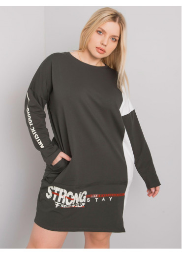 Khaki zelená mikinová tunika