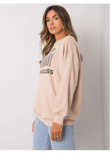 Béžovo hnedá mikina s potlačou