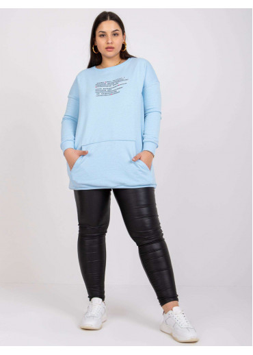 Svetlomodrá predĺžená mikina